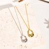 18K Gold Plated Pendant Necklace For Women, Hollow Irregular Statement Necklace Trendy Jewelry