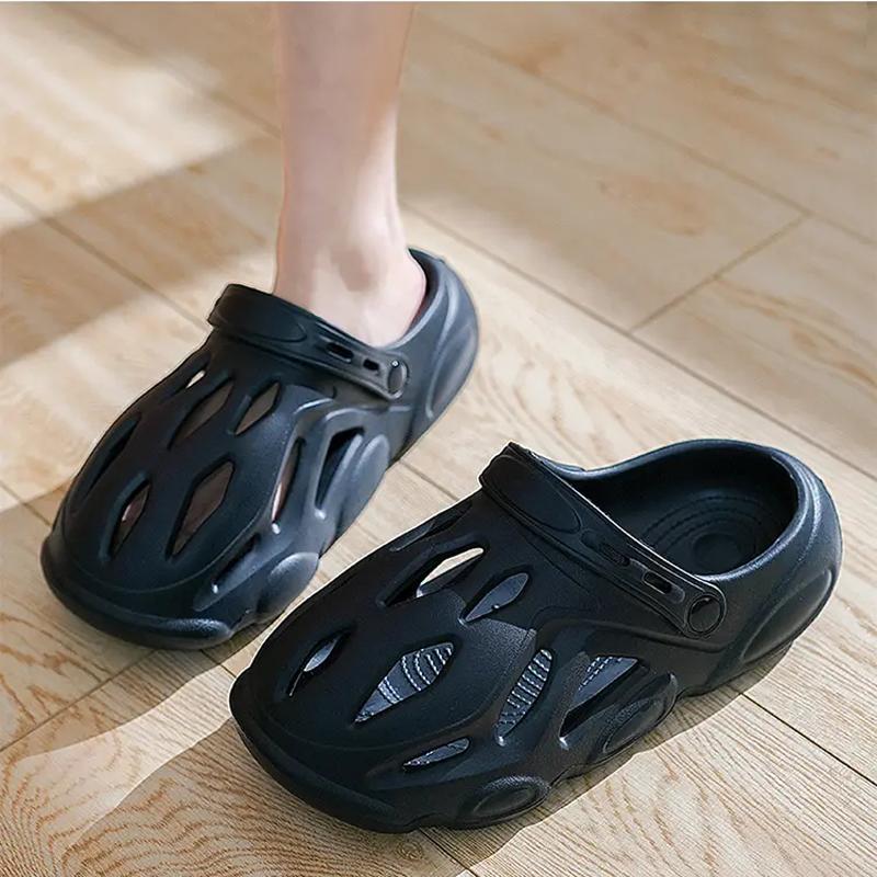 2024 Summer Beach Shoes for Men Fashion Trend Hollow Breathable Hole Shoes Soft Non-slip Lightweight Comfortable Casual Sandals