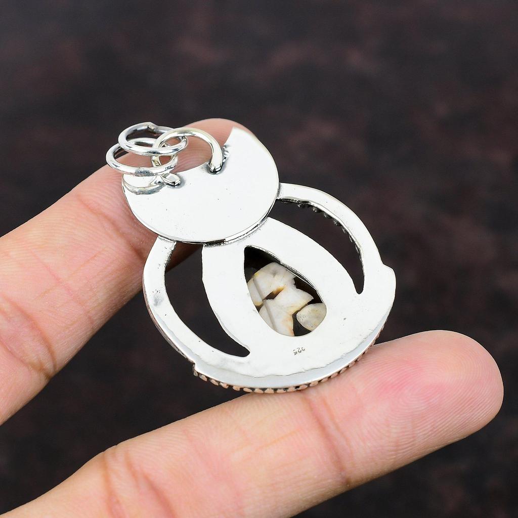 Peanut Wood Jasper Pendant 925 Sterling Silver Pendant Dainty Gemstone Jewelry Handmade Brand New Pendant Engagement Gift Birthstone Pendant