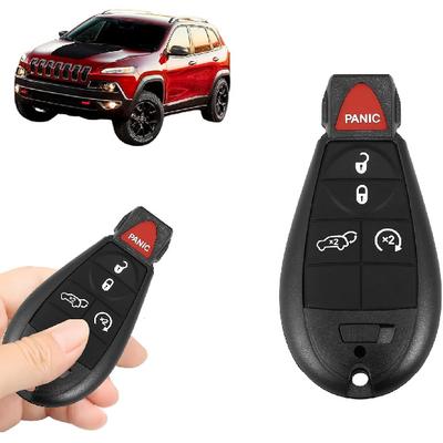 Replacement Keyless Entry Remote Car Key Fob GQ4-53T 433MHz for Jeep Cherokee 4+1 Button Semi-Smart Key Fob, Electronic 46 Chip, Compatible with Jeep