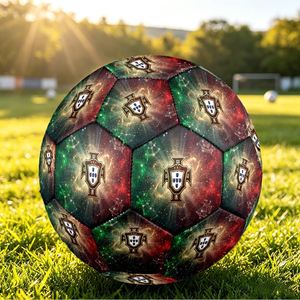 Portugal Football Printed Size 5 Soccer Ball Wear Resistant Standard Adult Training Football Fan Gift for Indoor Outdoor Match Sports