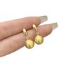Retro Brushed Metal Ball Stud Earrings - Elegant, High-End, Versatile Fashion for Women