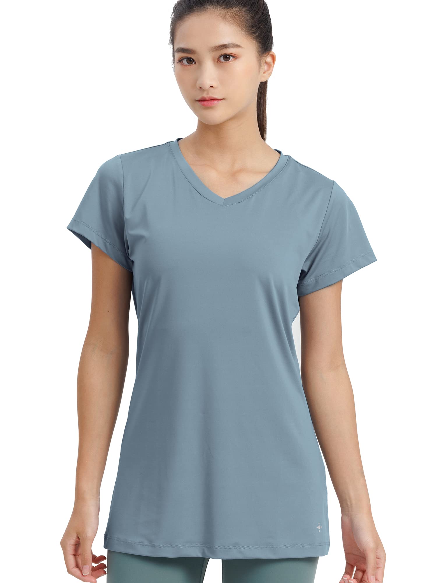 

Loopa Workout Short for and Hot Smoke Size XL Women s T-Shirt, Sleeve, Quick-Drying, Training, Sports, Yoga, Blue,