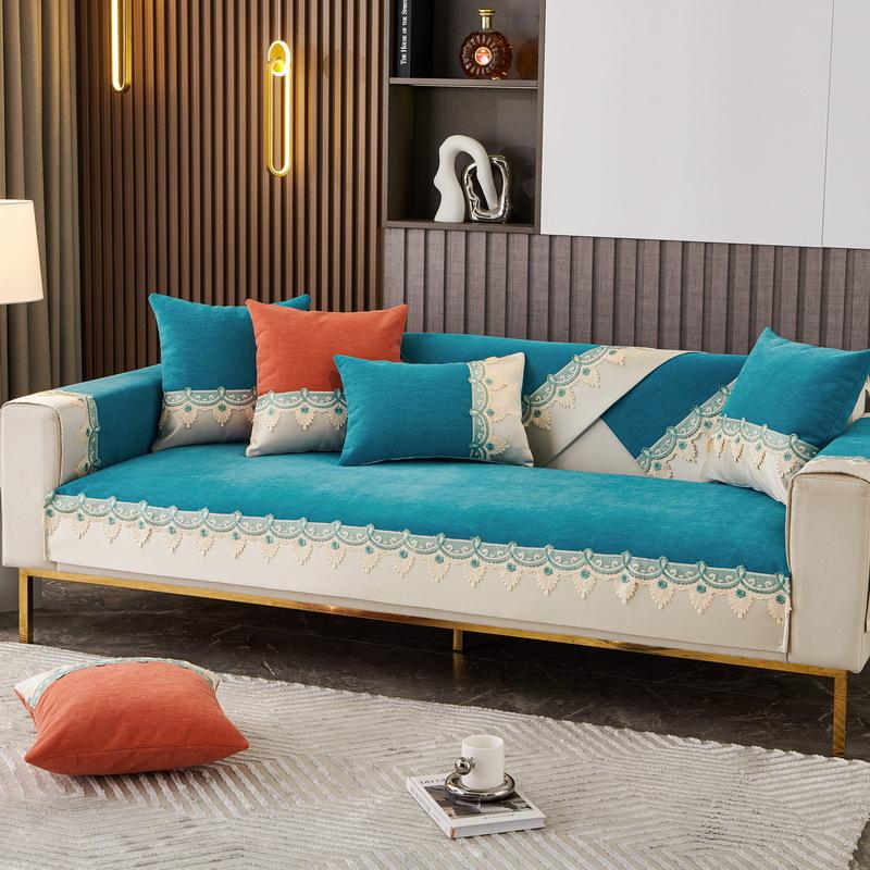 

Подушка для дивана из синели, универсальная нескользящая подушка на четыре сезона, чехол для дивана, соответствующий цвету, простое современное полотенце на спинку 70x70