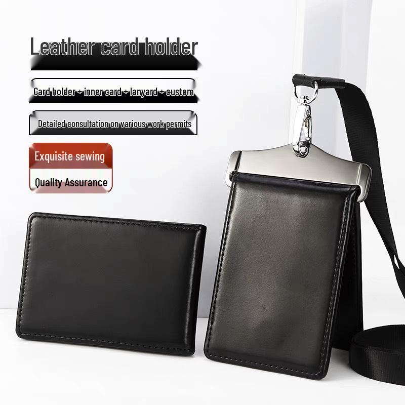 Genuine Leather Magnetic ID Card Holder and Protective Sleeve