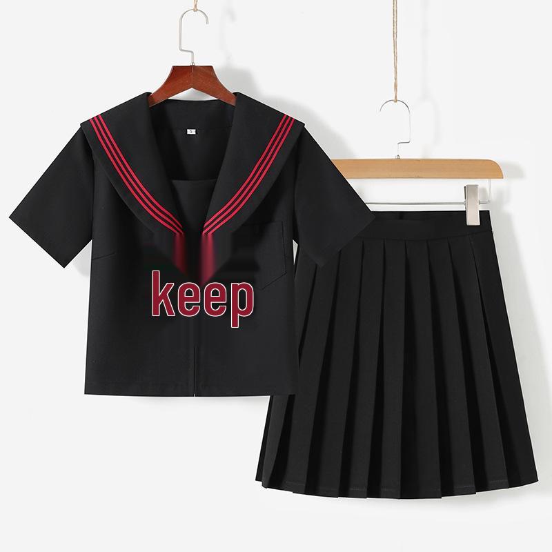 Genuine Red JK Sailor Suit Pleated Skirt