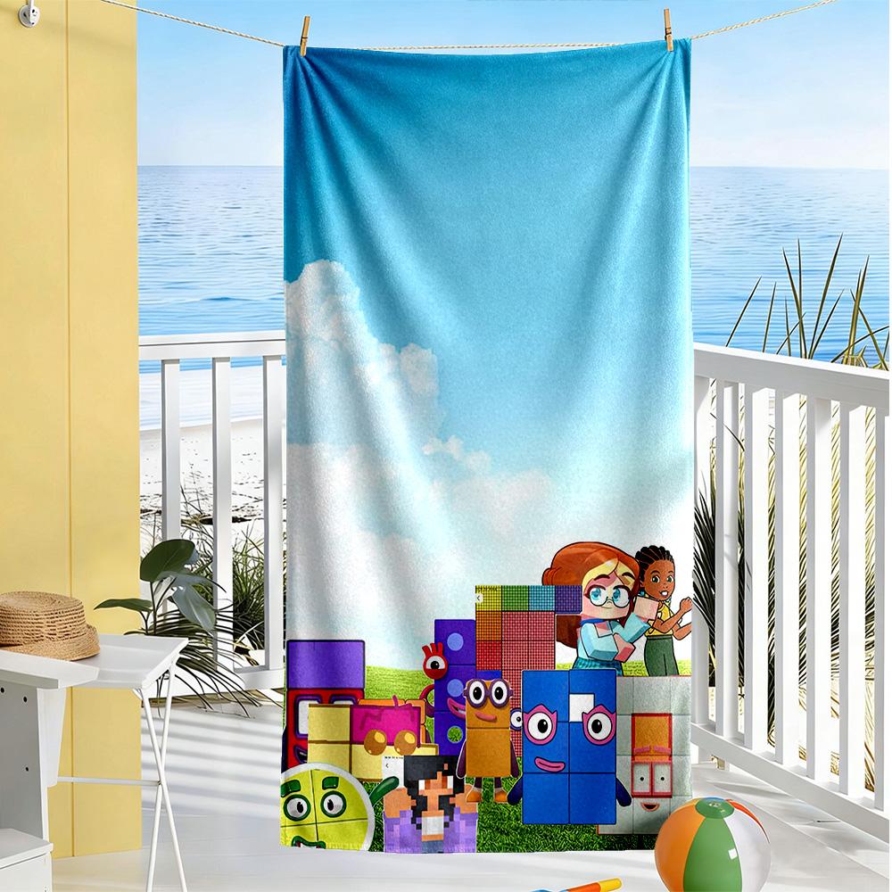 Numberblocks Beach Towel Soft Durable Quick-Dry Comfortable Lightweight Suitable for Sports, Travel, Swimming, Yoga, Bathroom, Beach, And Pool