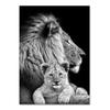 Animal Family Poster Lion Family Print Black and White Canvas Wall Art Modern Painting Picture Decor for Bedroom Wall Art Gift