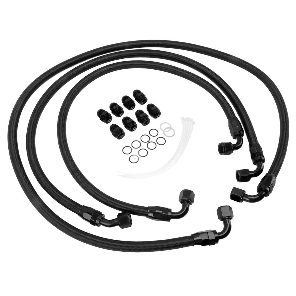 Transmission Cooler Hose Kit Metal Nylon Replacement for 6.6L Duramax LLY LBZ LMM 2006‑2010