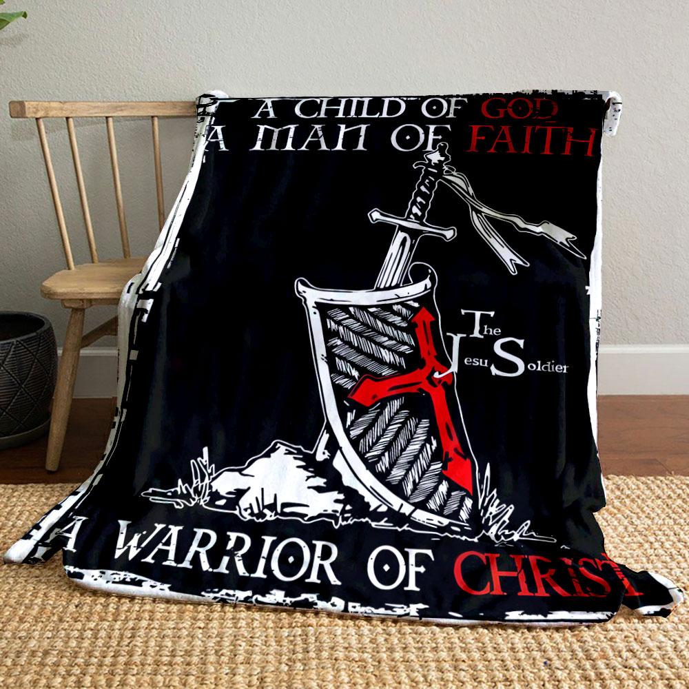 

Christian Faith Sword Shield Throw Blanket Printed Blanket for Living Room Bed Couch lunch break Soft Cozy Blanket for Friend s festival Gift 80cm x 120cm