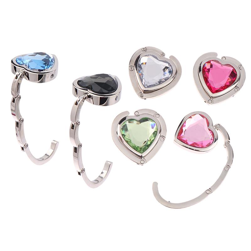 Heart Shaped Folding  Handbag Hook Bag Hanger Portable Foldable Table Hook Organizer Table Side Hooks Bag Accessories