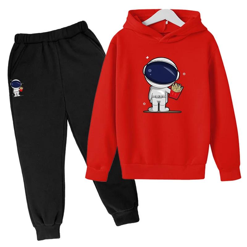 Astronauten-Cartoon-Drucksets für Kinder Mädchenkleidung Kleidung für Mädchen von 9 bis 12 Jahren Oberteile Loungewear Oversized