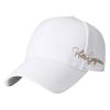 English CA590 [White Fang] Cap, Letters, Logo, Hat, Sports, Running, Outdoor, Men's, Women's, (White)