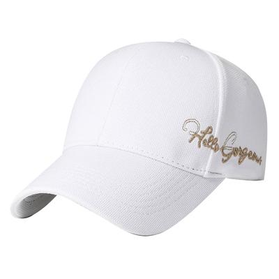 English CA590 [White Fang] Cap, Letters, Logo, Hat, Sports, Running, Outdoor, Men's, Women's, (White)