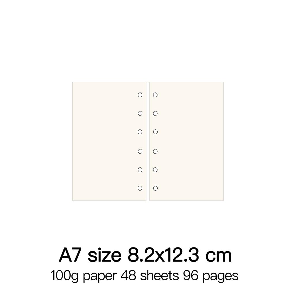 High Quality Ring Binder Notebook A5 Personal A6 A7 A8 Size Insert Refills Loose Leaf Spiral Diary Planner Inner Core 100g Paper