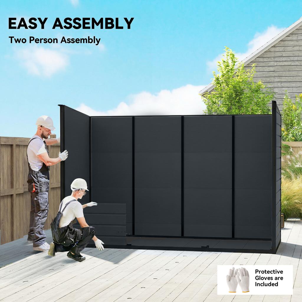 10 X 4 Ft Resin Garden Shed, Outdoor Storage Shed with Floor, Windows, Lockable Doors and Vents, Dark Grey