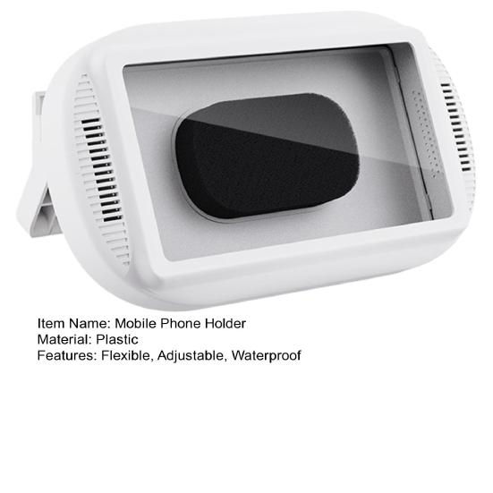 Uchwyt na telefon pod prysznic Wodoodporny Montowany na ścianie Lusterko łazienkowe Uchwyt na telefon Obrót o 360 stopni i Regulowane ramię Etui na telefon z ekranem dotykowym