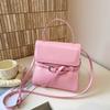 Mini Structured Crossbody Bag with Top Handle and Belt Detail Elegant Women's Shoulder Bag for Daily Use and Fashion Outings