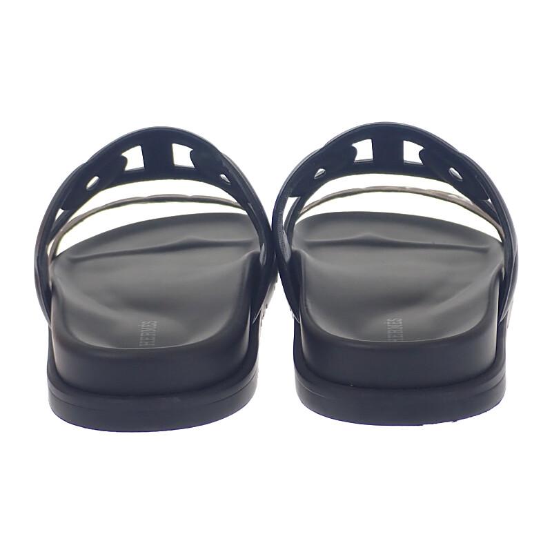 HERMES  H241017Z_02375  Sandals Black/blonde Calfskin/rubber Women