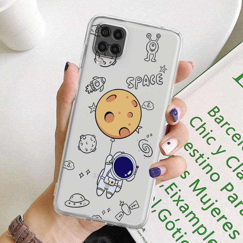 Astronauten Kosmonaut Niedliche Klare Hülle Für Samsung Galaxy A52 A12 A51 A32 A21s A71 A32 A22 50 A70 A31 A72 5G Handyhülle
