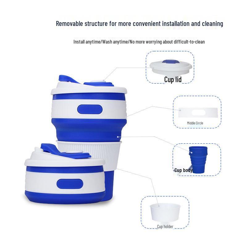 Silicone Folding Portable 350ml Cup – High-Temperature Resistant and Retractable for Outdoor Use