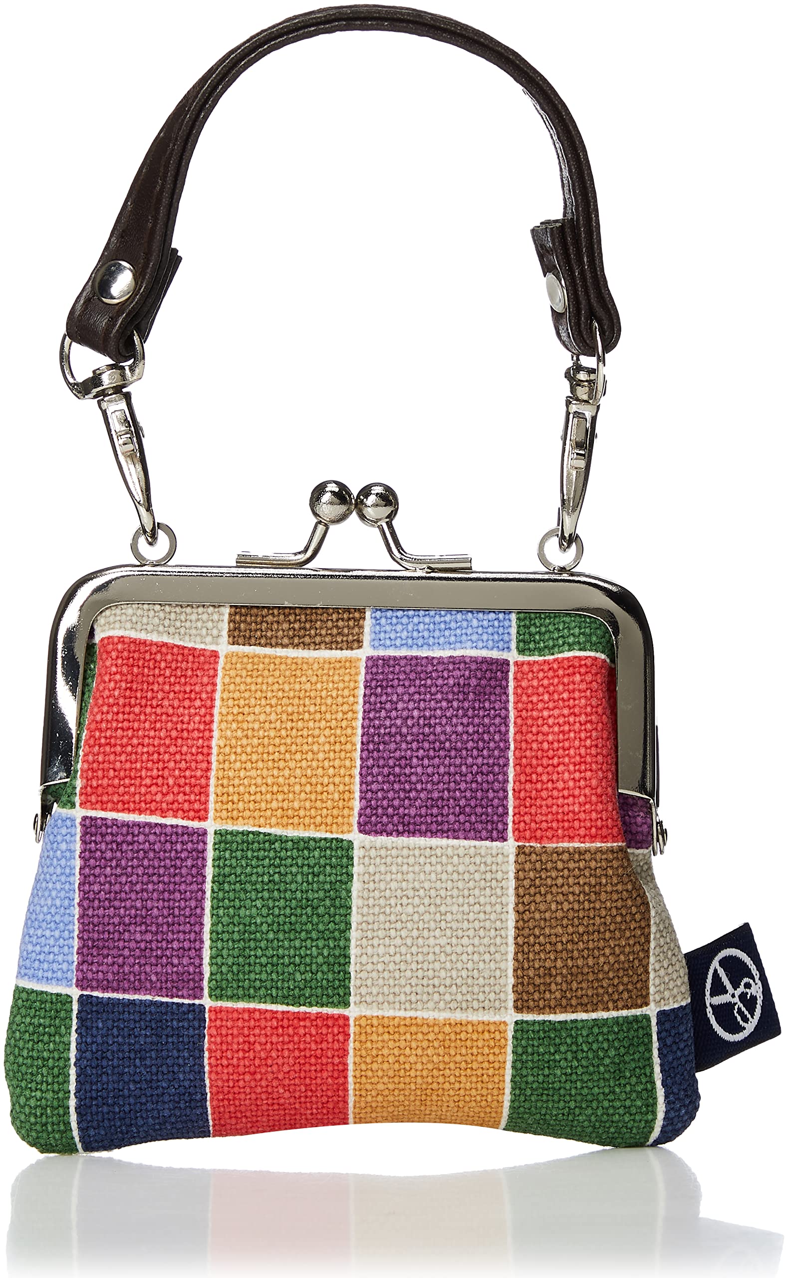 

Maeda Senko Goshiki Square Coin Goshiki Checkered Dark Hanpu-do KYOTO JAPAN 2.5mm Purse, Pattern,