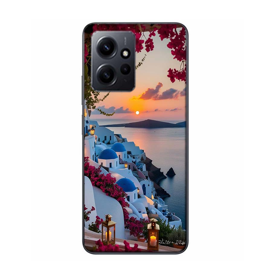 Grekland på sommaren. Santorini Telefonfodral För Redmi 12 13C 12C 15C 9 10 10C Note 13 Pro Plus 14 15 Pro 9T 9C 9A TPU Mjukt Fodral Clea