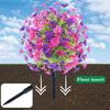 Artificial Morning Glory Ball 22" All-Weather Fake Topiary Ball with Ground Spike Faux Greenery Bushes Plants for Outdoor Garden Indoor Decor