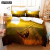3D Printed Surfing Summer Bedding Set Down Quilt Cover With Pillowcase Double SIngle King