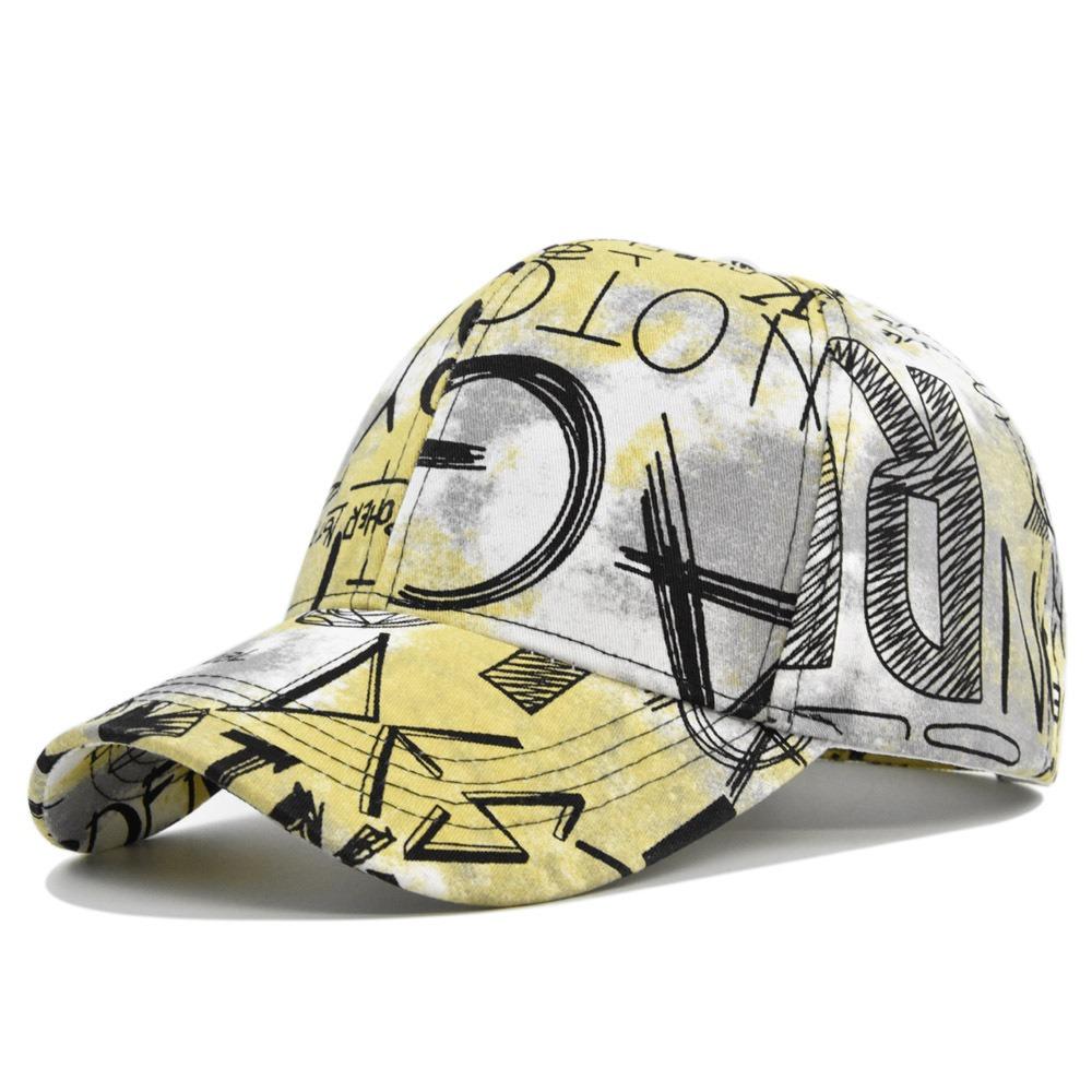 Casquette de baseball ajustable à visière avec imprimé graffiti, unisexe, style hip-hop, pour sports de plein air