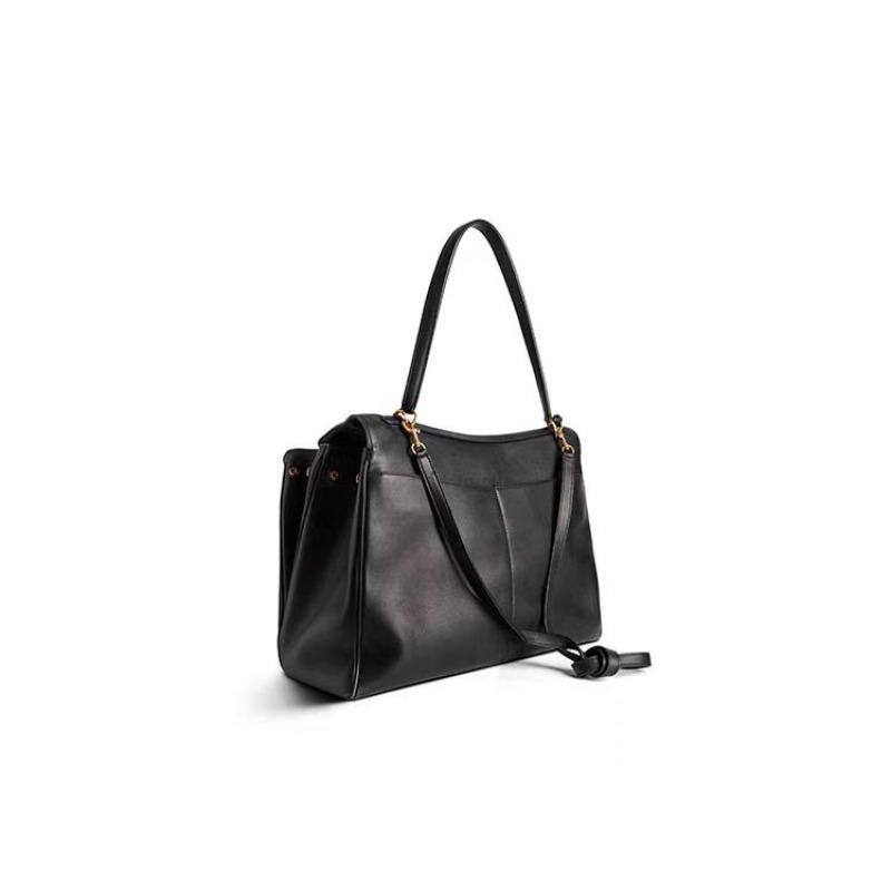 Enkel skulder Tote Topplag Kuskinn Stor kapasitet Tote Bag for kvinner og kvinner