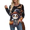 Damen Halloween Print Modisches Langarm-Top