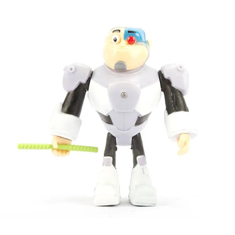6pcs/Lot 3-12cm Teening Titans PVC Model Toys Teening GO Action Figure Toys Robin Raven Beast Cyborg Toy for Kids Birthday Gifts