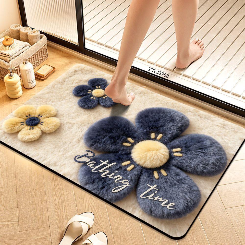 Diatomaceous earth bathroom mat, absorbent mat, quick-drying, non-slip mat for bathroom/toilet entrance, toilet/bathroom mat