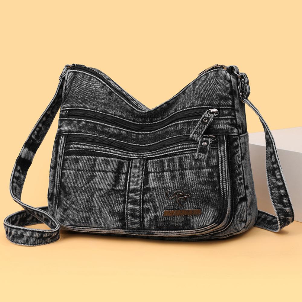 Denim Multi-Layer Small Square Bag Women's Shoulder Crossbody Bag