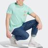 Adidas Originals Trefoil Enjoy Front/Back Graphic Tee With Cartoon Letter Logo Print Men Tops Green IT8180