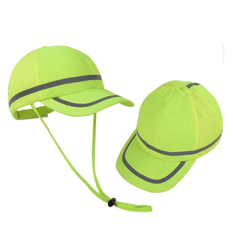 Baseball Cap Wide Brim Fluorescent Safety Hat Bright Color Adjustable Size Wide Brim Prevent Sunburn