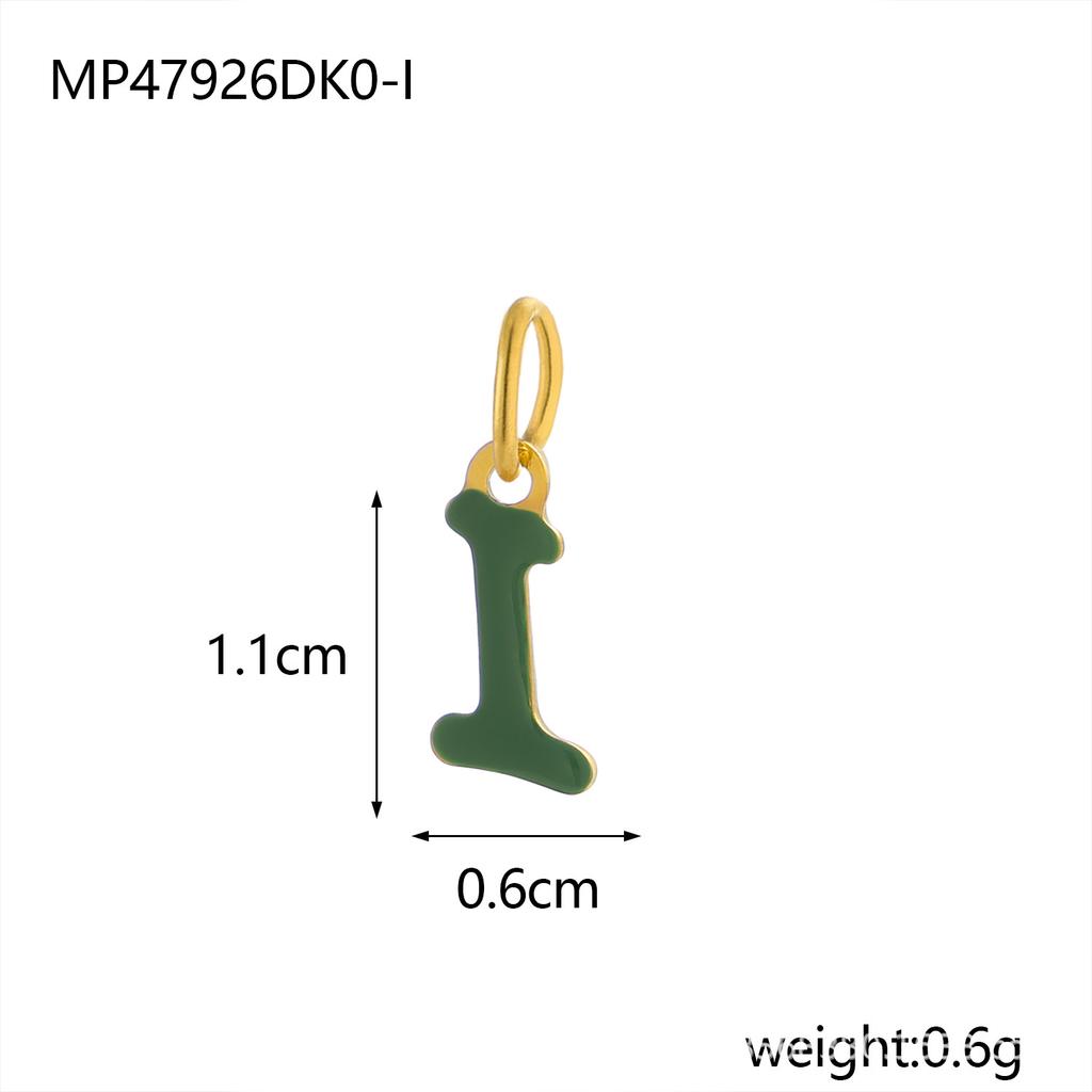 CARLIDANA Simple Gold Plated Stainless Steel Jewelry Alphabet Pendant Small Mini Colorful Oil Drop Initial Letter Necklace