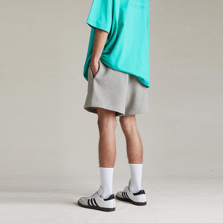 Fear of God Essentials Fleece Running Short Dark Heather Oatmeal Men Bottoms Grey 160SP244173F