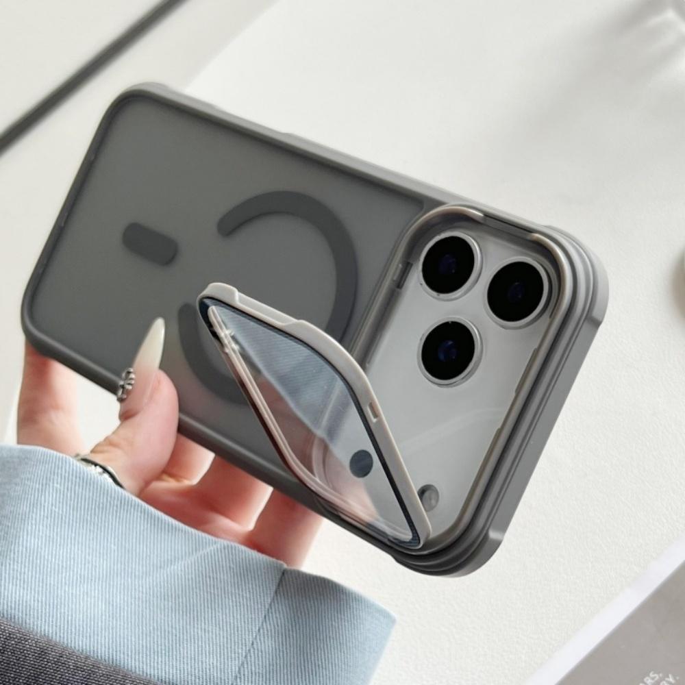 

with Camera Protector Fold Lens Stand Magsafe Mobile Phone Case for iPhone 17 Pro Max 16 15 Plus 14 13 12 Magnetic Bracket Case iPhone 15