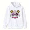 Kids Boys Girls Cute Cartoon Bear Graphic Pullover Hoodie, Cool X Eye Angry Bear Print Long Sleeve Casual Sweatshirt for Daily Wear Party Street