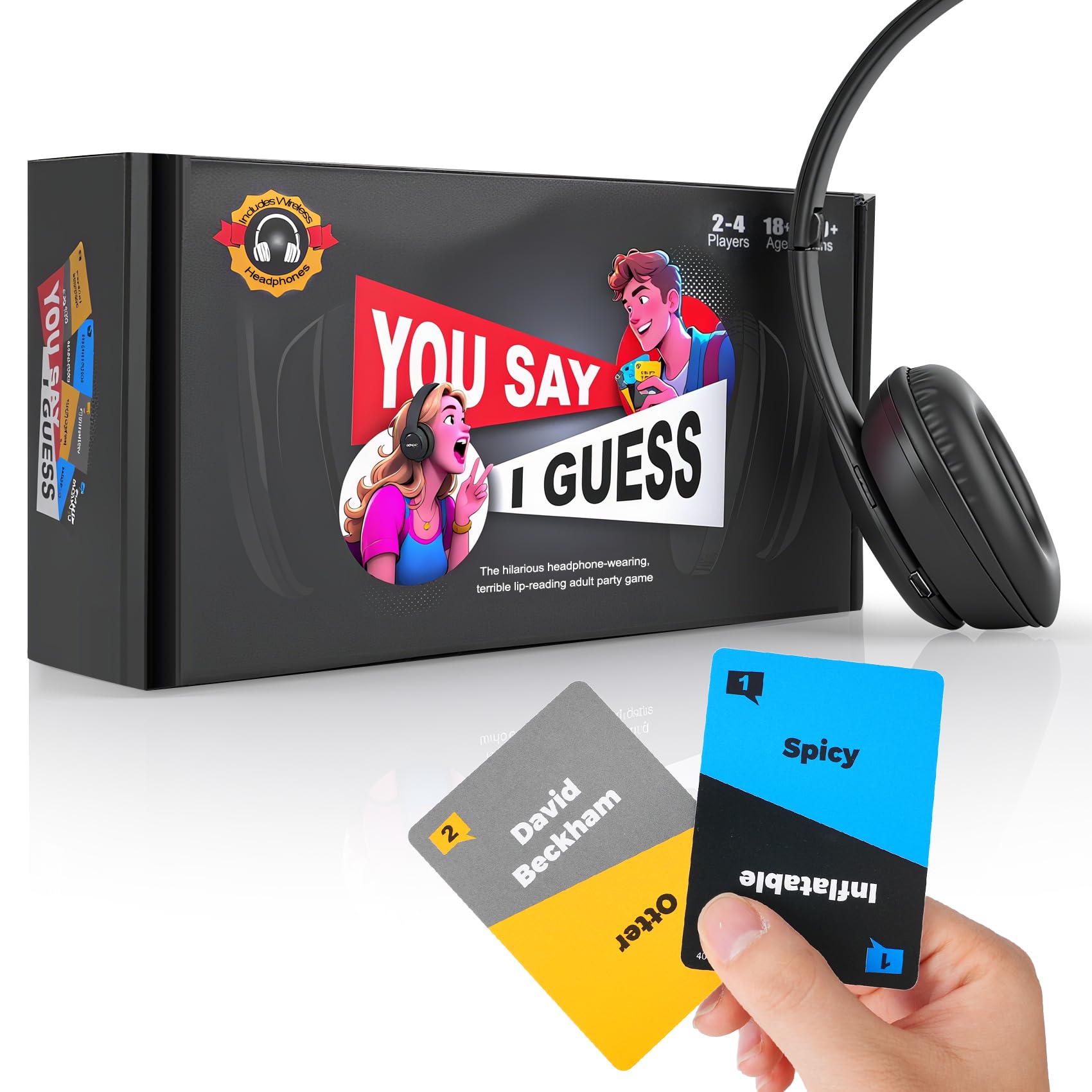 

Игра для вечеринки «Скажи и угадай» с Bluetooth-наушниками с шумоподавлением Семейное развлечение Настольная игра чёрный