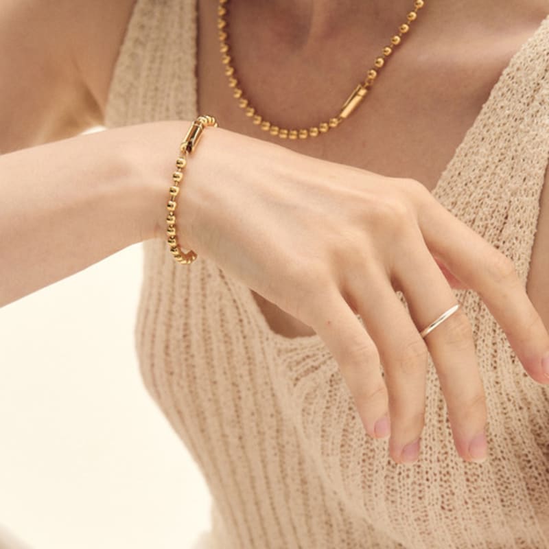 

ATSENSE Ballchain silver Bracelet_Easy clip silver + gold clip