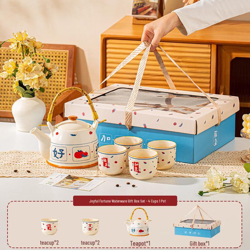 Chinese Style Ceramic Teapot Set - Joy & Fortune