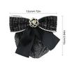 1Pcs Queen Memorial Mesh Flower Bowknot Bun Snood Black Headwear Net Crochet Bow Fine/Loose Mesh Funerals Accessories