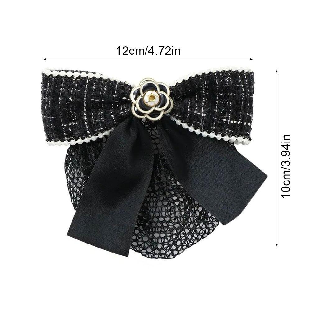 1Pcs Queen Memorial Mesh Flower Bowknot Bun Snood Black Headwear Net Crochet Bow Fine/Loose Mesh Funerals Accessories