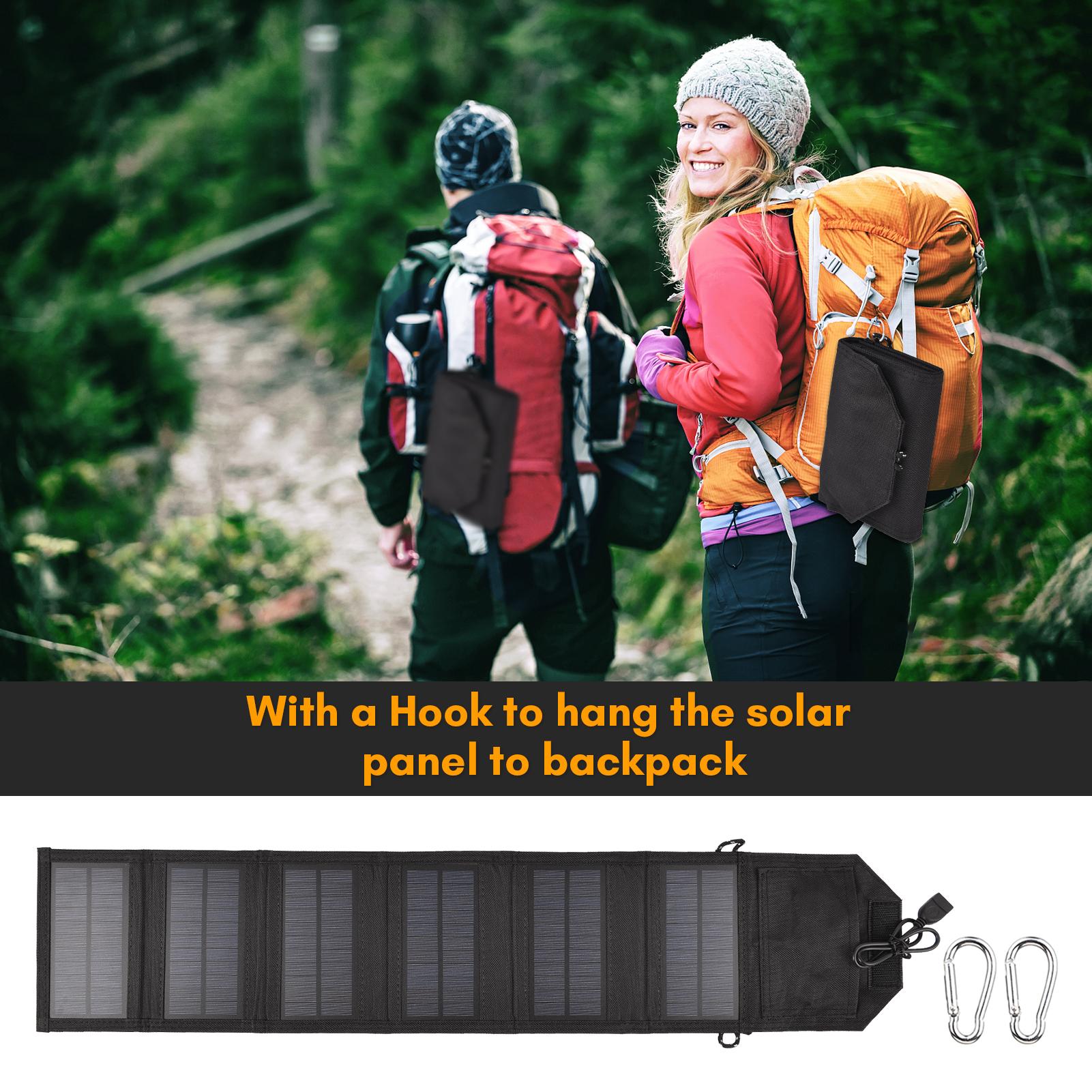 

10.5W Foldable Solar Panel with USB Port for Small Fish Pumps Fan Lightweight Compact Solar with High Efficiency for Hiking Cycling