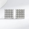 Square Full of Zircon Simple and Elegant 925 Sterling Silver Stud Earrings Versatile OL Commuter DatingGood Product