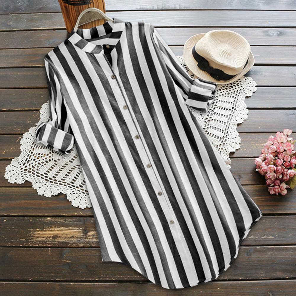 

Жіноча футболка великих розмірів на ґудзиках, ретро-смужка, вільна сорочка з коротким рукавом, жіночі повсякденні блузки XXXXXL чорний