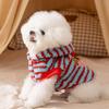 Warm Striped Dog Hoodie Cartoon Pattern Dog Base Coat Winter Dog Clothes  for Autumn Winter